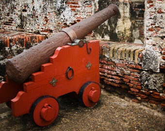 Cannon of the old city in Cartagena, Colombia photo print, Travel photograph, Color photo, Wall art, Wall decor