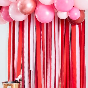  Hot Pink Party Decorations Ombre Pink Ribbon Fabric Fringe  Hanging Curtain Streamer Balloon Garland Backdrop for Bachelorette Wedding  Birthday Baby Shower Bridal Shower Engagement Hen Party Supplies : Home &  Kitchen