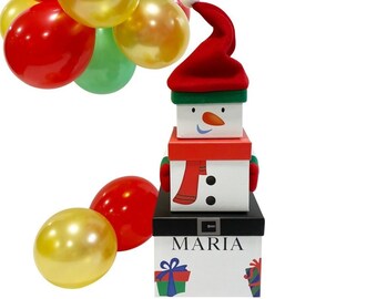 VINTAGE PECK SET OF 2 LARGE SOLDIER & SNOWMAN XMAS GIFT BOXES 4.5 X 4.5 X 12.5 VINTAGE PECK SET OF 2 LARGE SOLDIER & SNOWMAN XMAS GIFT BOXES 4.5 X 4.5 X 12.5