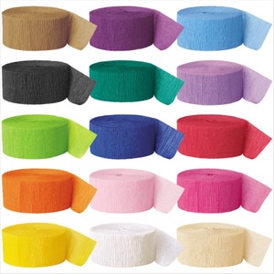 Party Decorators Crepe Streamers in A Choice of 16 Colours Large Crepe  Streamers Perfect for Decorating A Room on A Budget Recyclable 