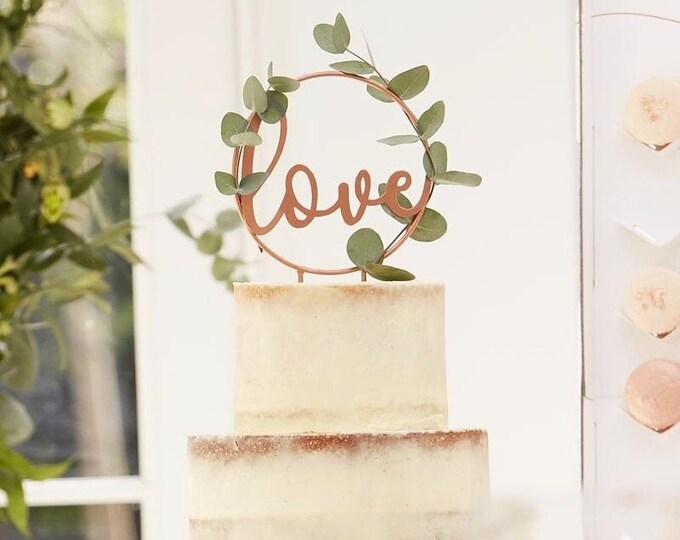 Rose Gold Wedding Cake Topper Love Cake Topper Cake Etsy