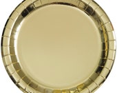 8 Metallic Gold Foil Paper Plates, Gold Party Plates, Disposable Plates, Wedding Supplies, Birthday Party Tableware, Baby Shower, Hen Party