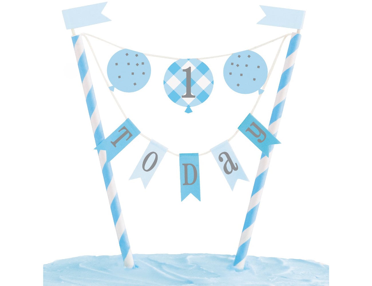 Blue LUONT New Cake topper for One year Old Happy Birthday Cake Decoration 1st Birthday