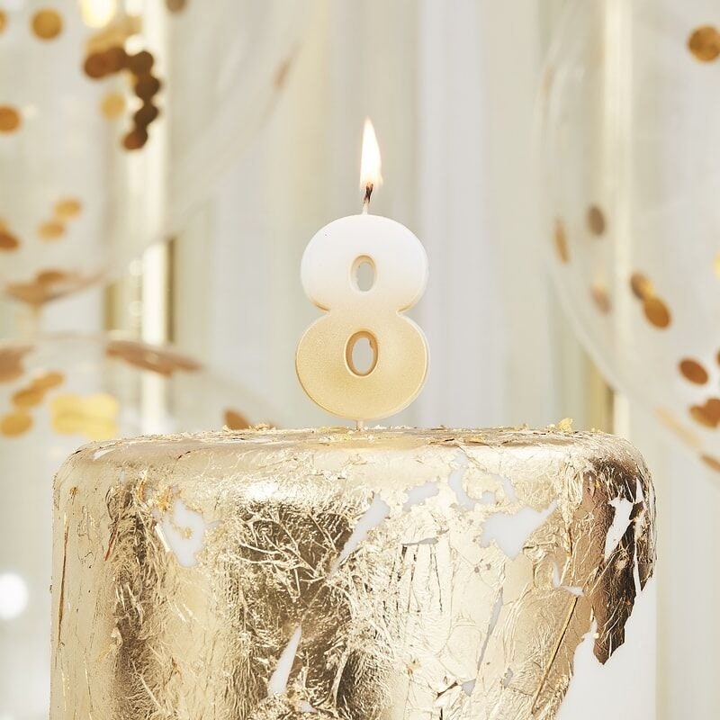 Candela Rose Gold Metallizzato Numero 30 - Decorazione Torta Compleanno