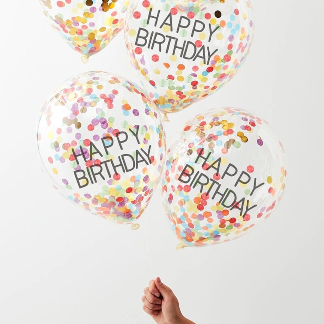 5 Ballons confettis pour anniversaire 30 ans - My Little Day