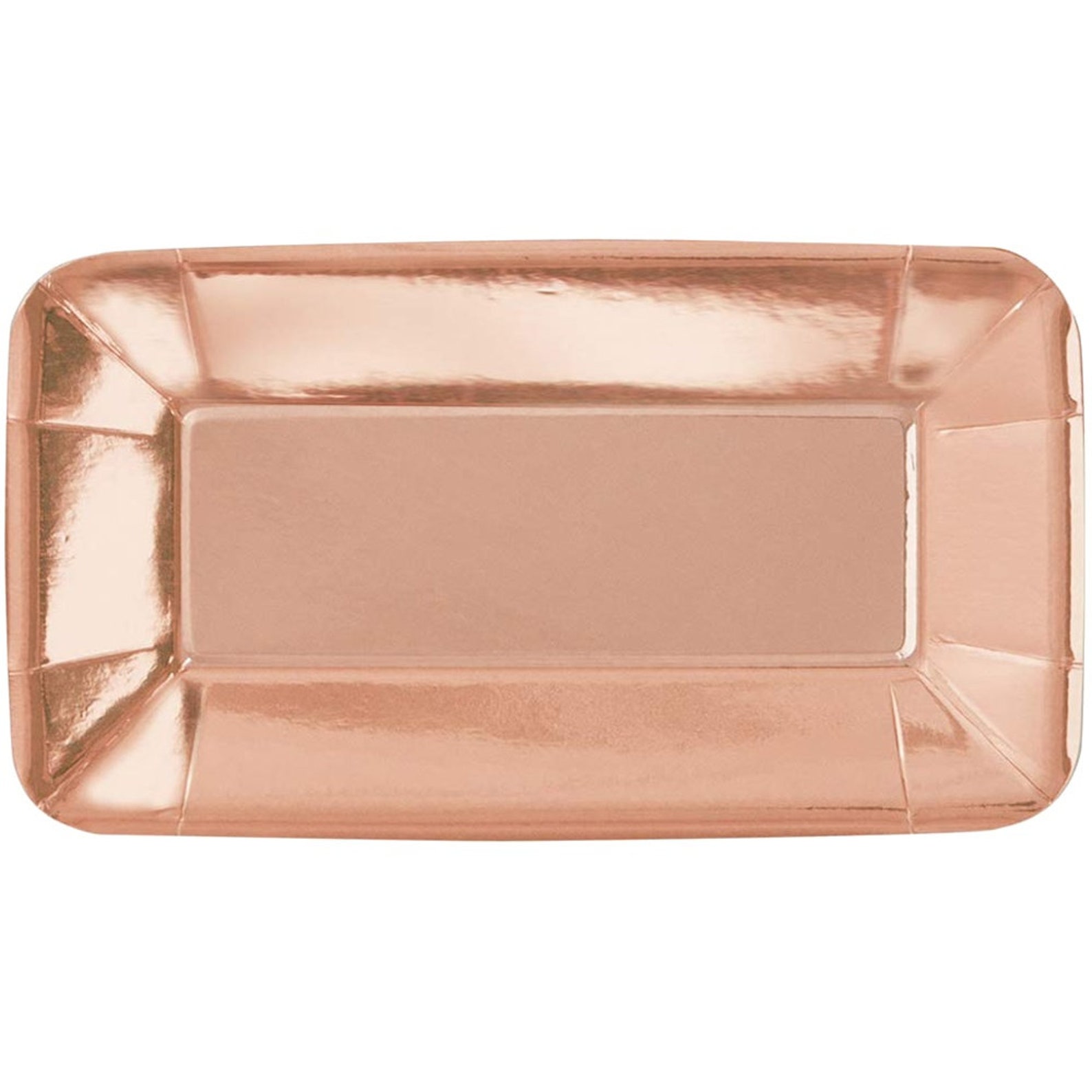 8 Rectangle Rose Gold Paper Plates Rose Gold Party Plates Etsy UK