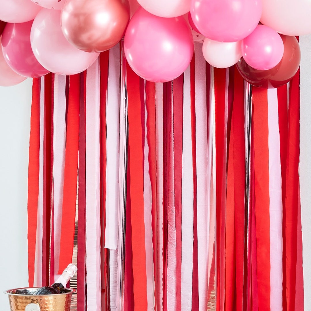 Red, Pink & Rose Gold Paper Streamer DIY Backdrop Kit – Party Packs