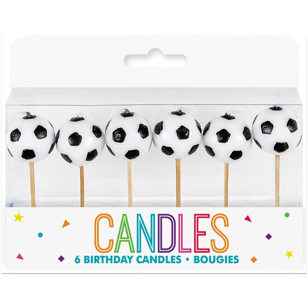 6 Football Candles Boys Birthday Party Football Theme Party Etsy UK