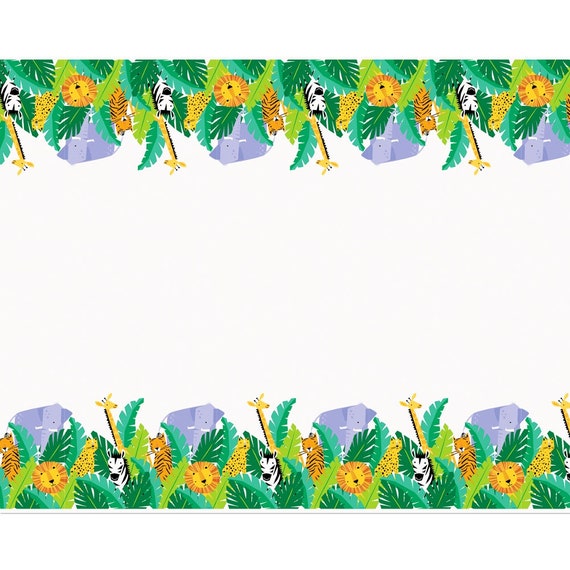 Plastic Table Covers 54 x 102 2 Pack Bright Jungle Safari Animals Party Supplies Plastic Table Covers 54 x 102 2 Pack Bright Jungle Safari Animals Party Supplies