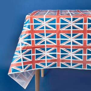 Union Jack Table Cloth, Paper Table Cover, Union Jack Party Decor, Kings Coronation Party, British Theme Party Decorations, Royal Birthday