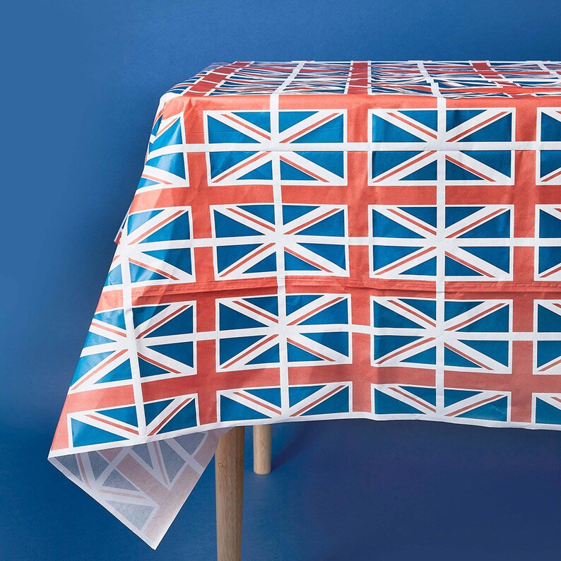 Union Jack Table Cloth, Paper Table Cover, Union Jack Party Decor, Queens Platinum Jubilee, British Theme Party Decorations, Royal Birthday 