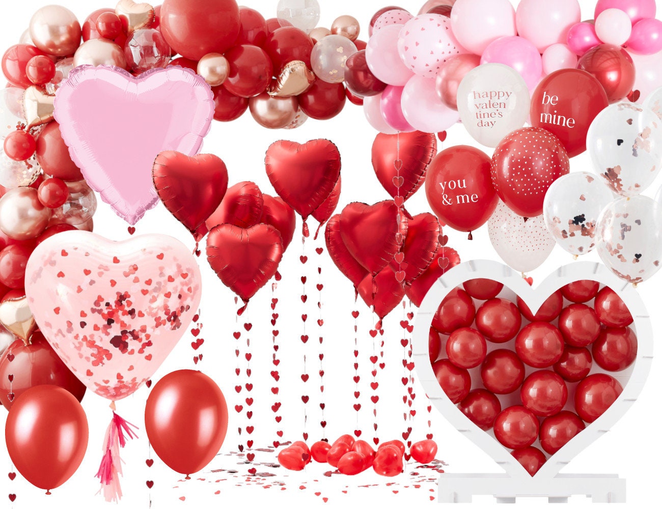 Palloncini a Forma di Cuore Personalizzabili con Adesivi - Idea Decorazione  Camera per San Valentino