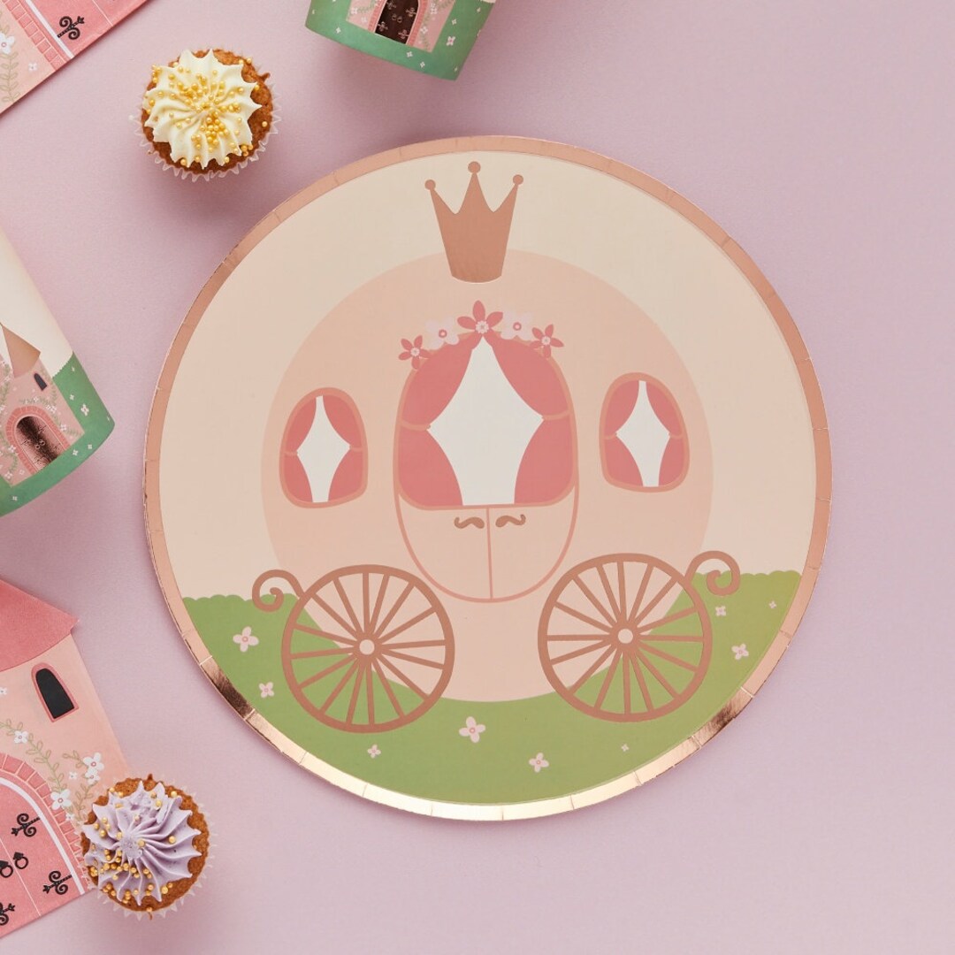8 Princess Plates, Princess Party Plates, Princess Paper Plates, Princess Birthday Plates