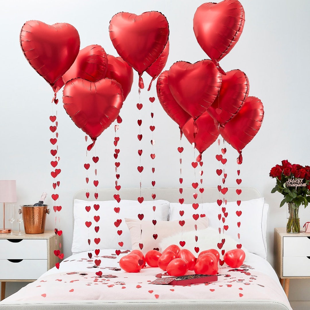 ISAKEN Valentinstag Deko Set,Valentinstag Luftballons Dekoration