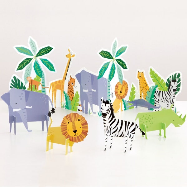 Animal Safari Table Centrepiece, Birthday Table Decorations, Animal Safari Birthday, Jungle Party Decorations, Animal Party, Childrens Party