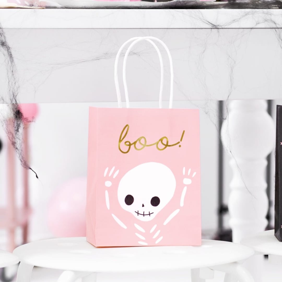 1 Pink Halloween Party Bag Halloween Gift Bag Halloween Etsy