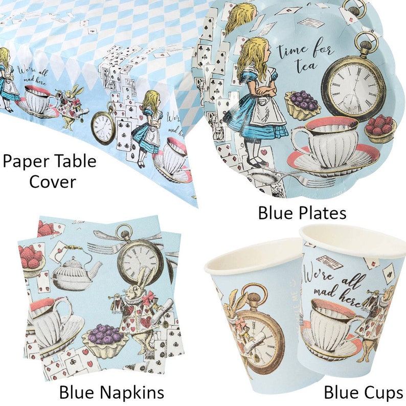 Alice in Wonderland Party Tea Party Supplies Afternoon Tea Etsy