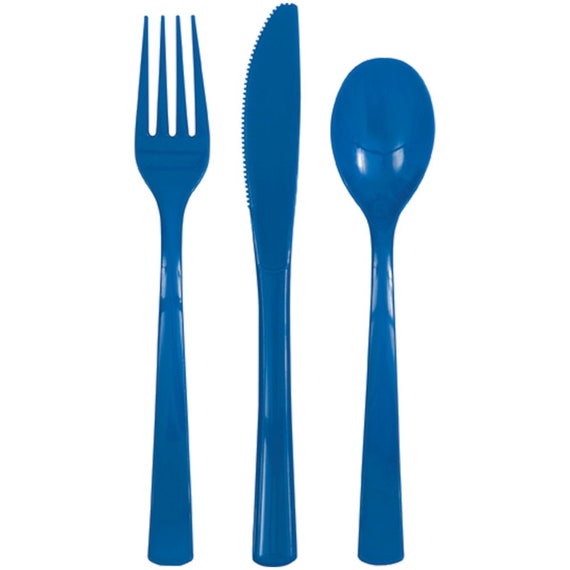 18pc Plastic Cutlery Set, Plastic Spoons Knives Forks, Disposable
