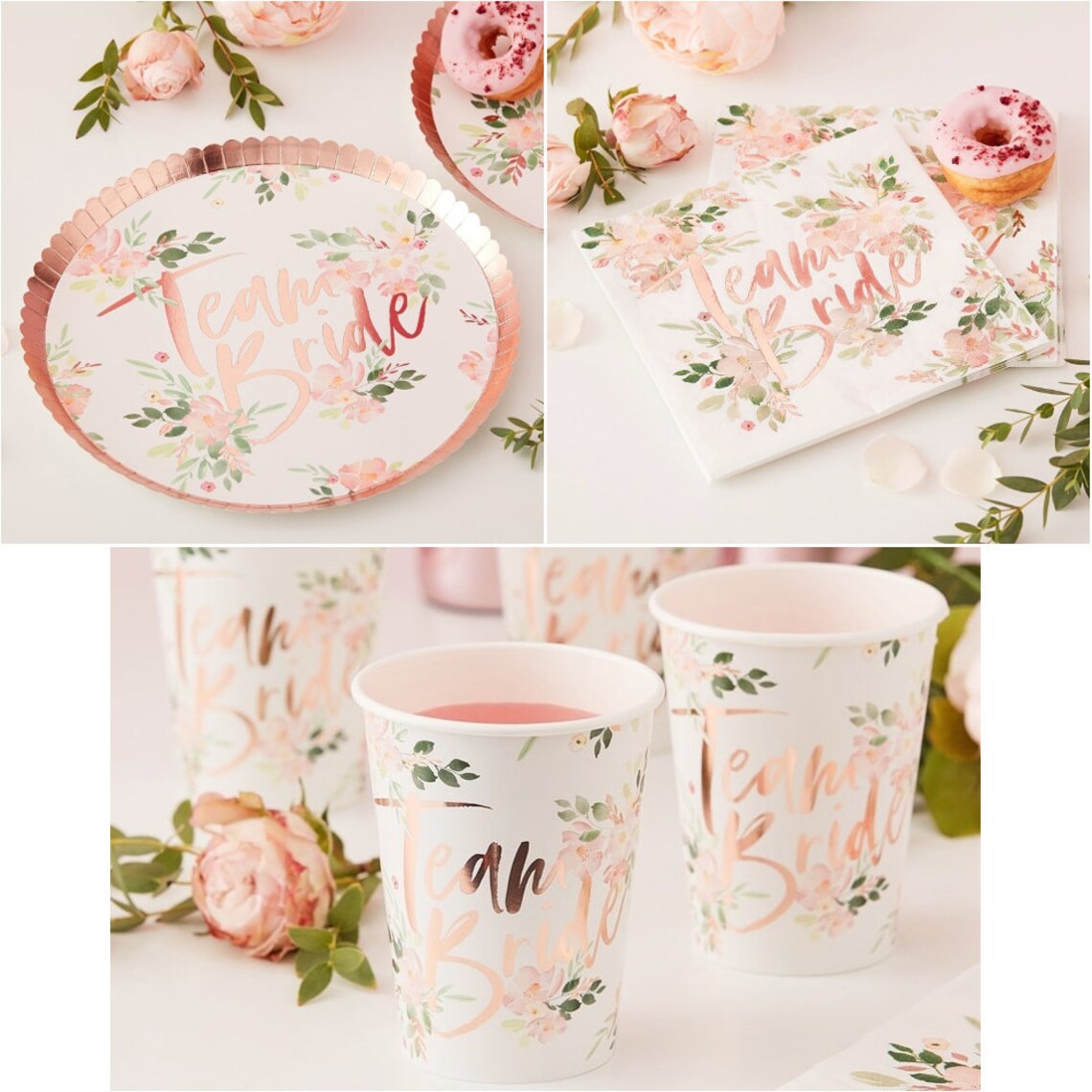 Floral Hen Party Decorations Hen Do Accessories Rose Gold Etsy