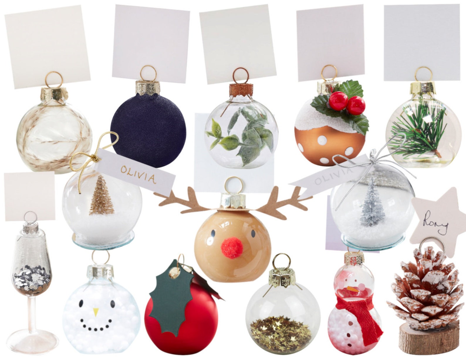 Christmas Place Card Holders Christmas Dinner Table Etsy UK