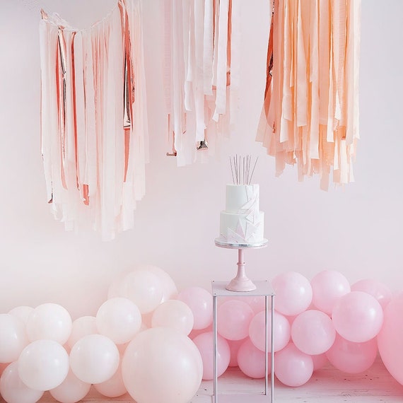 Blush & Rose Gold Streamers Backdrop, Streamer Curtain Garland, Wedding  Decor, Birthday Decor, Baby Shower, Bridal Shower, Party Streamers