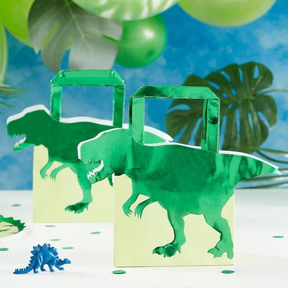 1 sacchetto per feste con dinosauri, bomboniere per compleanno dinosauri,  decorazioni per feste dinosauri, festa di compleanno per ragazzi,  bomboniere per feste a tema dinosauri, festa dinosauri -  Italia