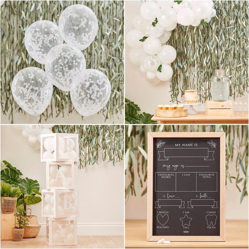 Baby Shower Party Decorations Botanical Baby Shower Gender Etsy UK