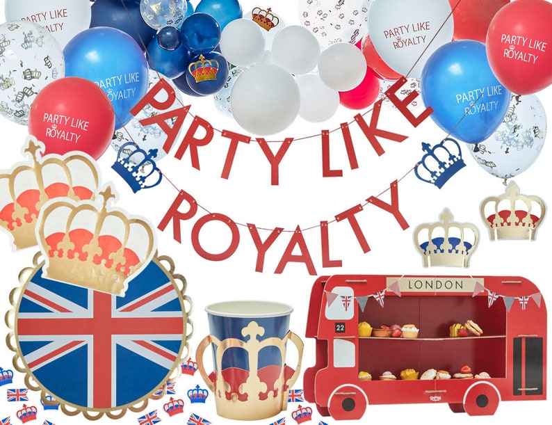 Queens Platinum Jubilee, Union Jack Party Decor, Union Jack Balloons, Paper Plates Napkins Cups, Royal Birthday Party, British Theme Party 