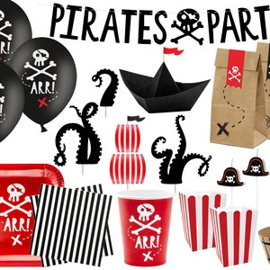 Pirates Party Decorations, Pirate Theme Party, Pirate Party Supplies, Pirate Birthday Party, Pirate Decor, Pirate Balloons, Pirate Party Bag