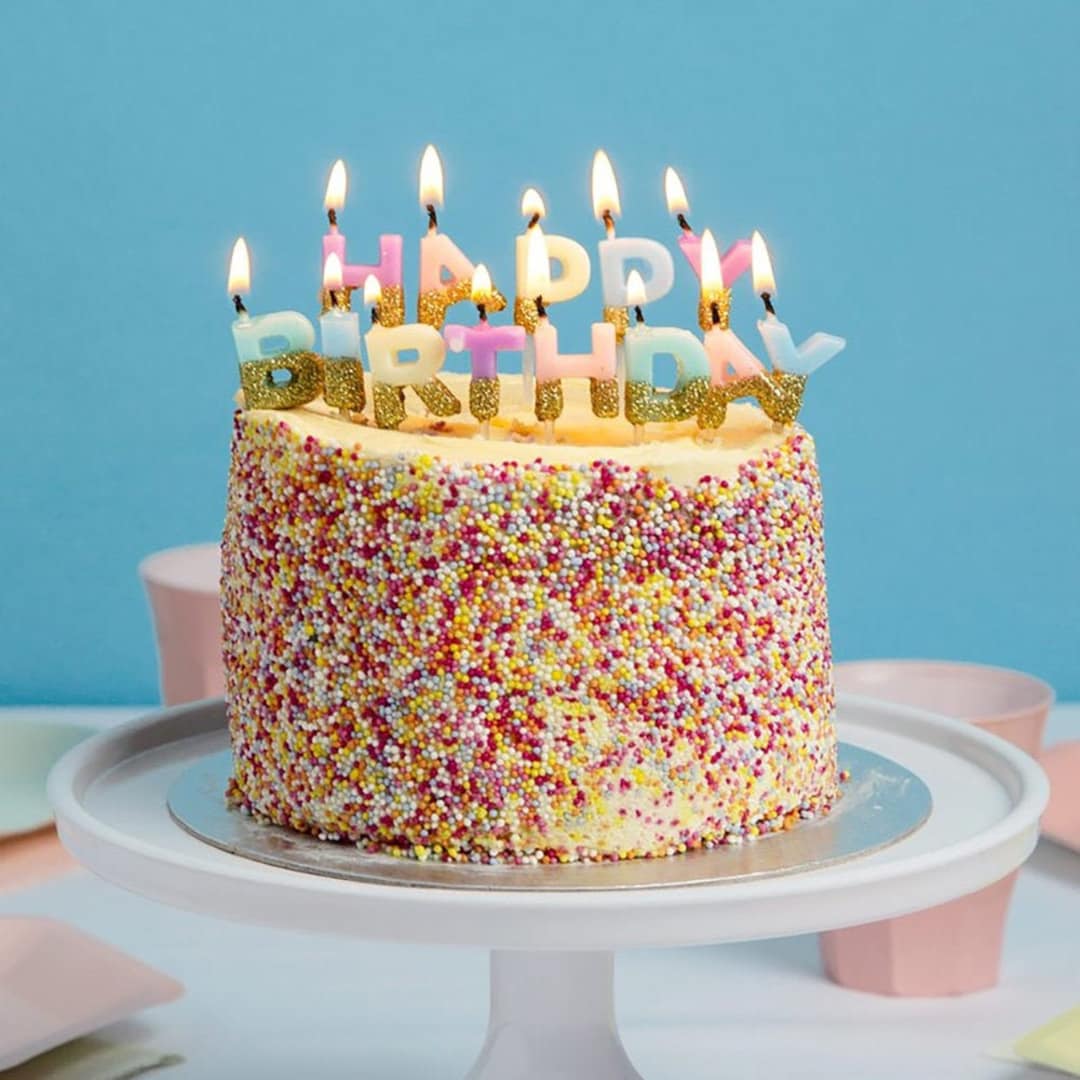 12 bougies d'anniversaire longues pastel