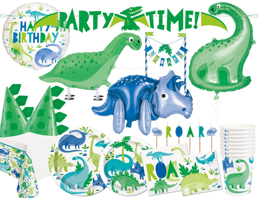 Dinosaur Party Decorations, Dinosaur Birthday Party, Dinosaur Party Supplies,  Dinosaur Balloons, Dinosaur Cake Topper, Dino Party Tableware 