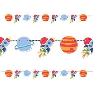 5ft Outer Space Party Bunting, Outer Space Party Decor, Boys Birthday Party Decoration, Astronaut Party, Space Theme Birthday, Party Garland