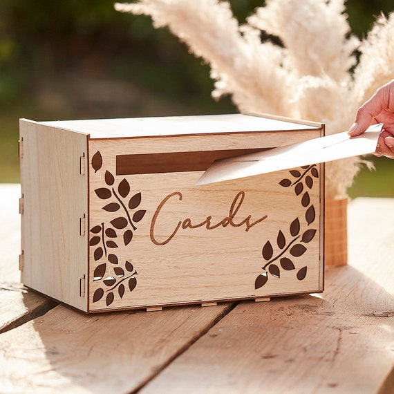 wood wedding card box