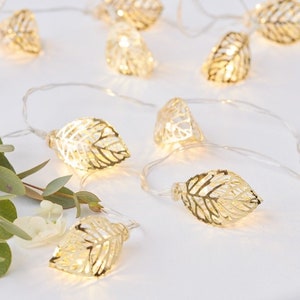 1.5m Gold Vine String Lights Decoration - Gold Wedding Table Decoration - Battery LED String Lights For Wedding - Rustic Wedding Decoration