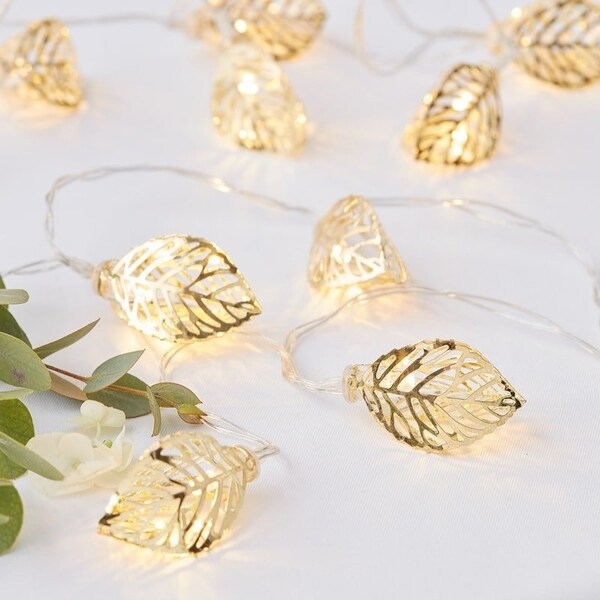 1.5m Gold Vine String Lights Decoration - Gold Wedding Table Decoration - Battery LED String Lights For Wedding - Rustic Wedding Decoration