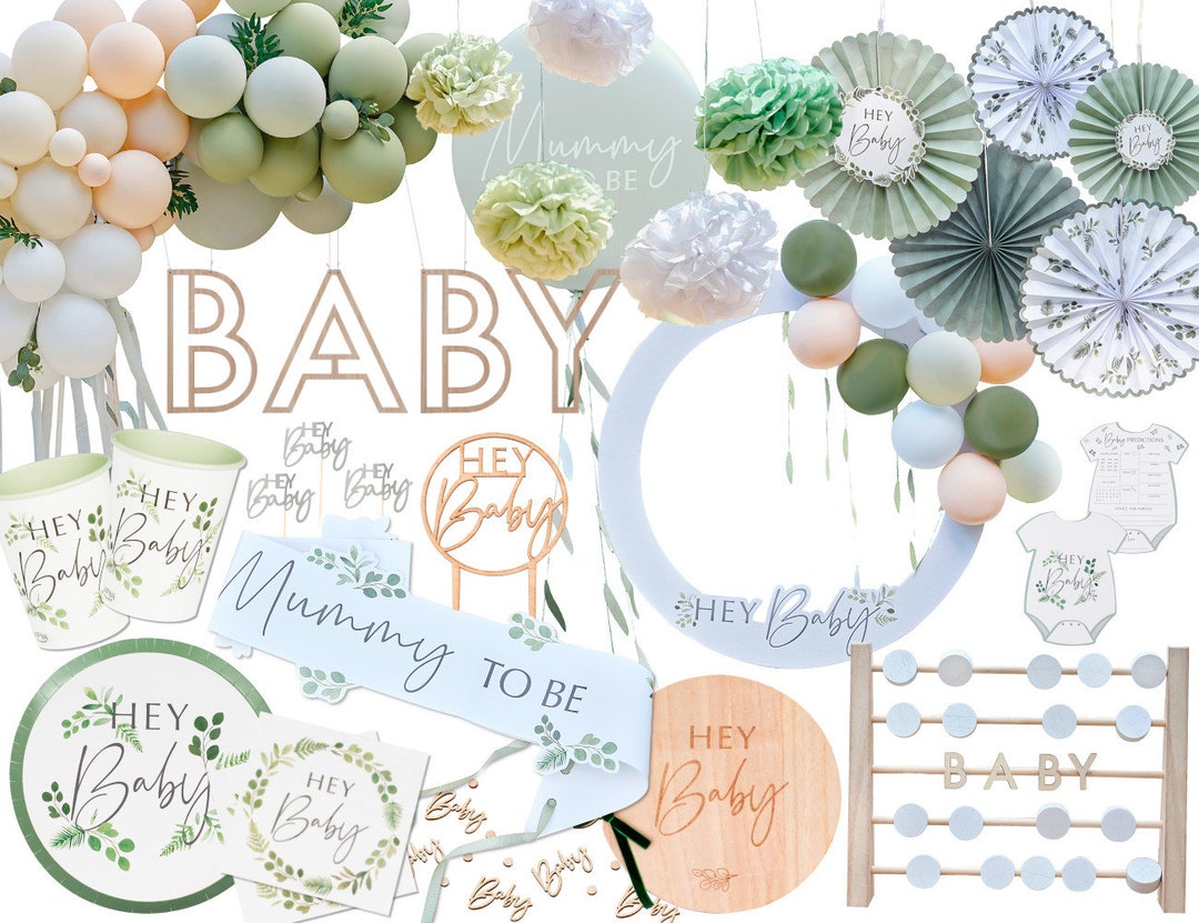 Botanical Baby Shower Decorations Baby Shower Balloon Gender Etsy