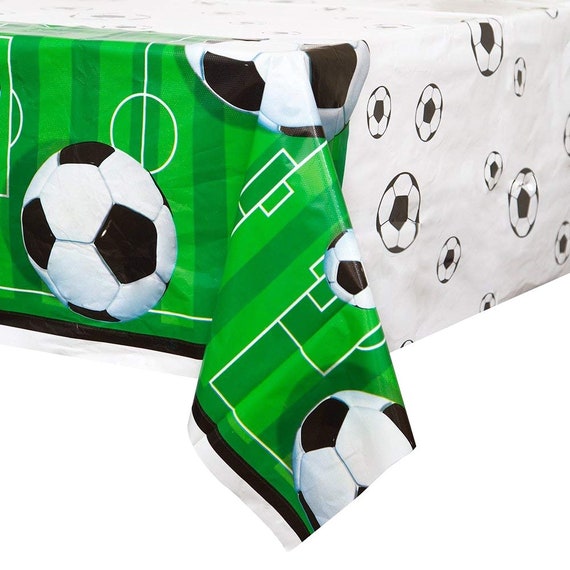 Mantel de plástico para mesa de fiesta de fútbol, mantel de PVC