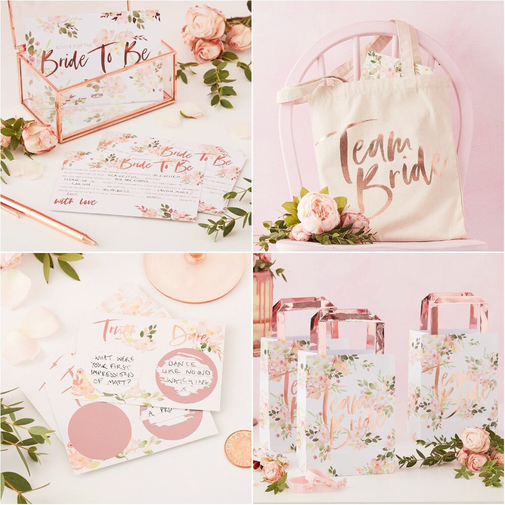 Floral Hen Party Decorations Hen Do Accessories Rose Gold Etsy UK