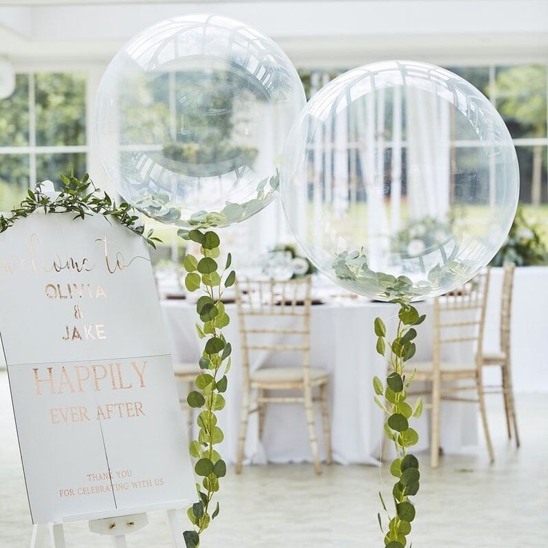Clear Orb Balloon Foliage Garland Eucalyptus Garland Wedding Etsy UK