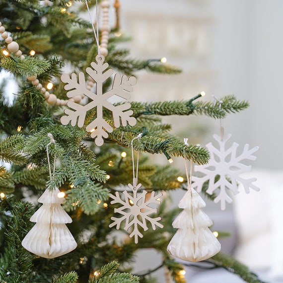 50pcs christmas tree hanging ornaments christmas snowflake decor christmas