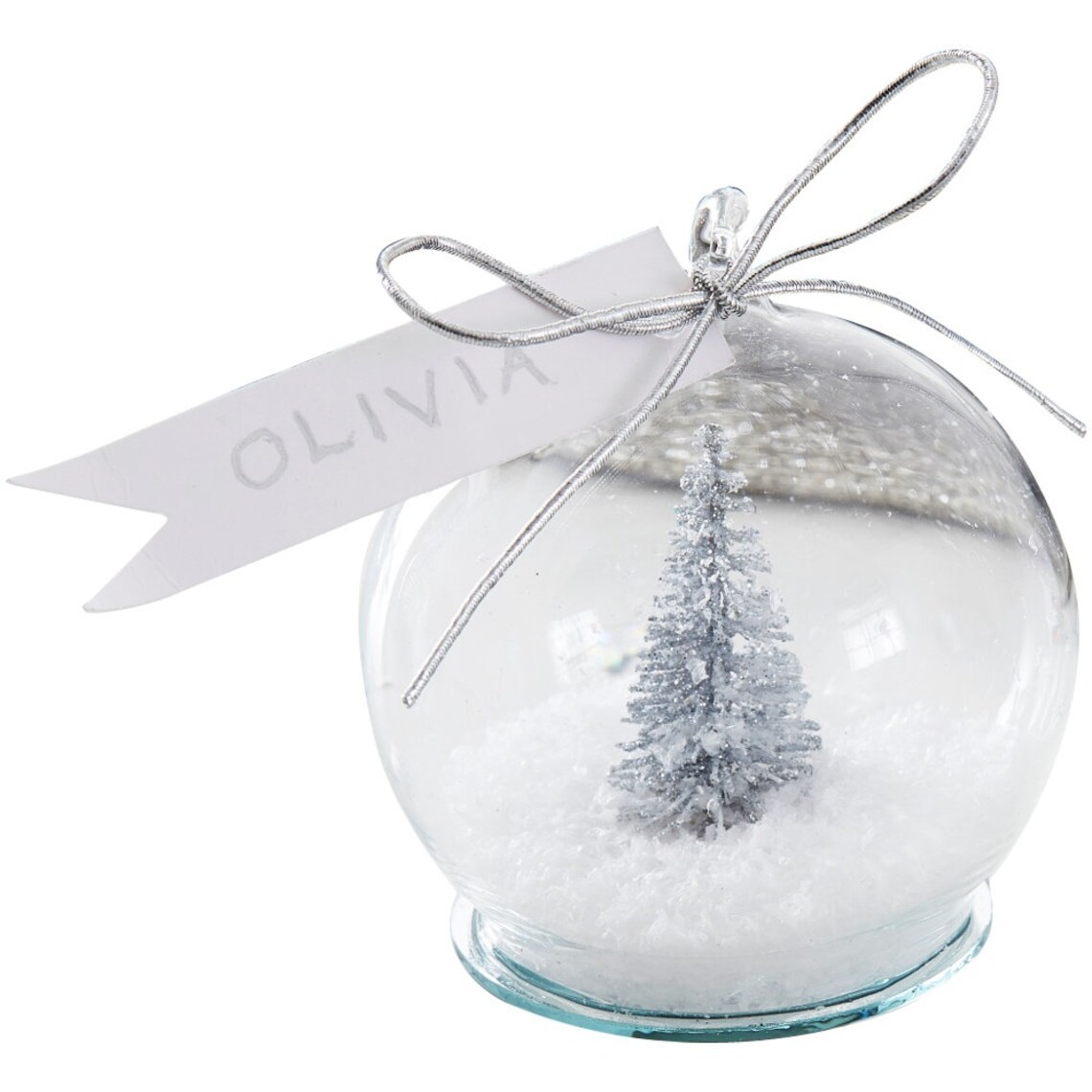4 Christmas Snow Globe Place Card Holders Christmas Bauble Etsy UK