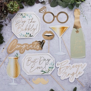 20pc His Hers Photo Booth Props Wedding Cocktail Party Hand Held Photo Booth 