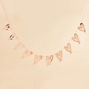 2m Rose Gold Heart Bunting Garland, Rose Gold Hen Party Decoration, Bachelorette Party, Bridal Shower Decor, Wedding Decor, Engagement Party