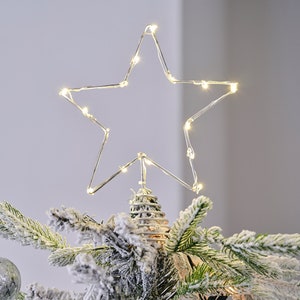 Silver Star Christmas Tree Topper, Christmas Light Up Decor, Christmas Tree Decorations, Xmas Tree Topper, Holiday Decor, Christmas Lights