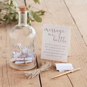 Message in a Bottle Wedding Guest Book, Wedding Guest Book Alternative,  Wedding Guestbook Sign, Rustic Wedding Decor, Wedding Keepsake