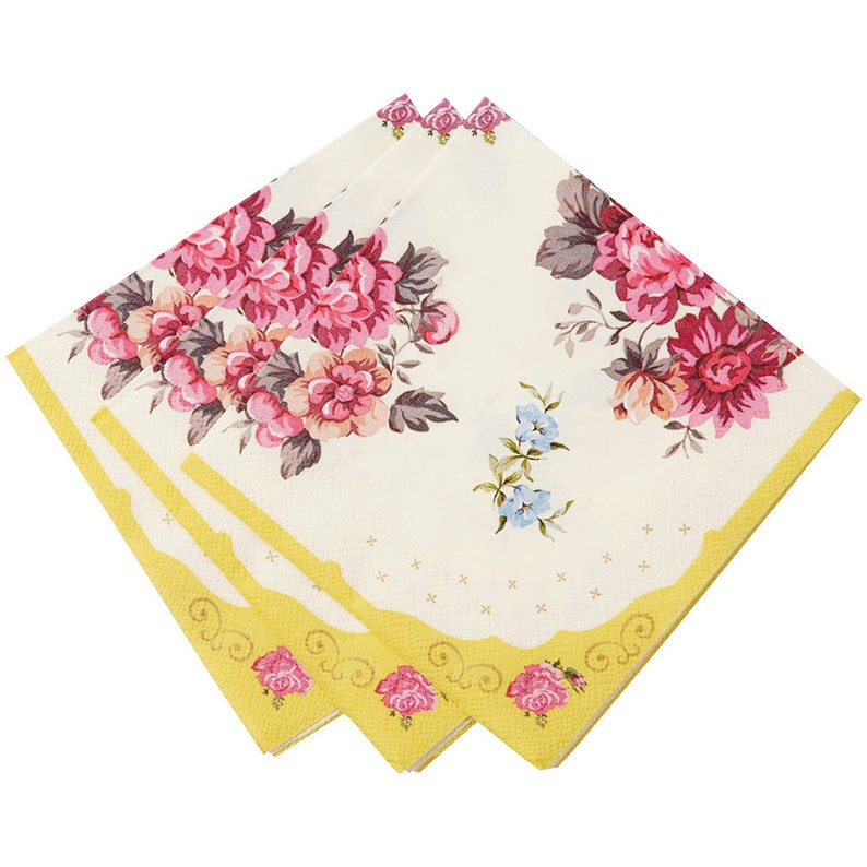20 Floral Paper Napkins Birthday Napkins Tea Party Napkins Etsy UK