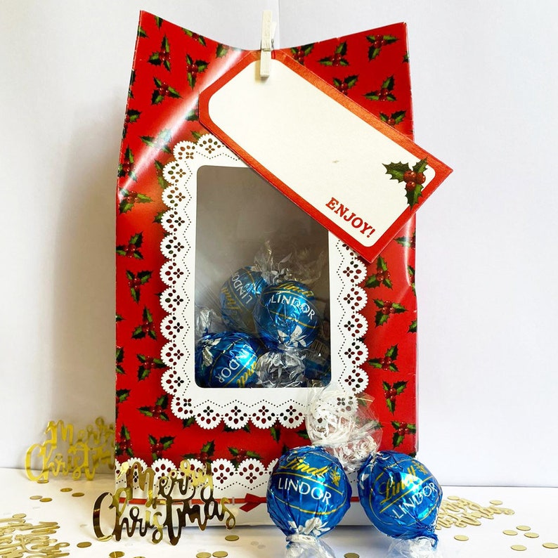 Lindt Lindor Milk & White Chocolate Christmas Gift Bag Etsy