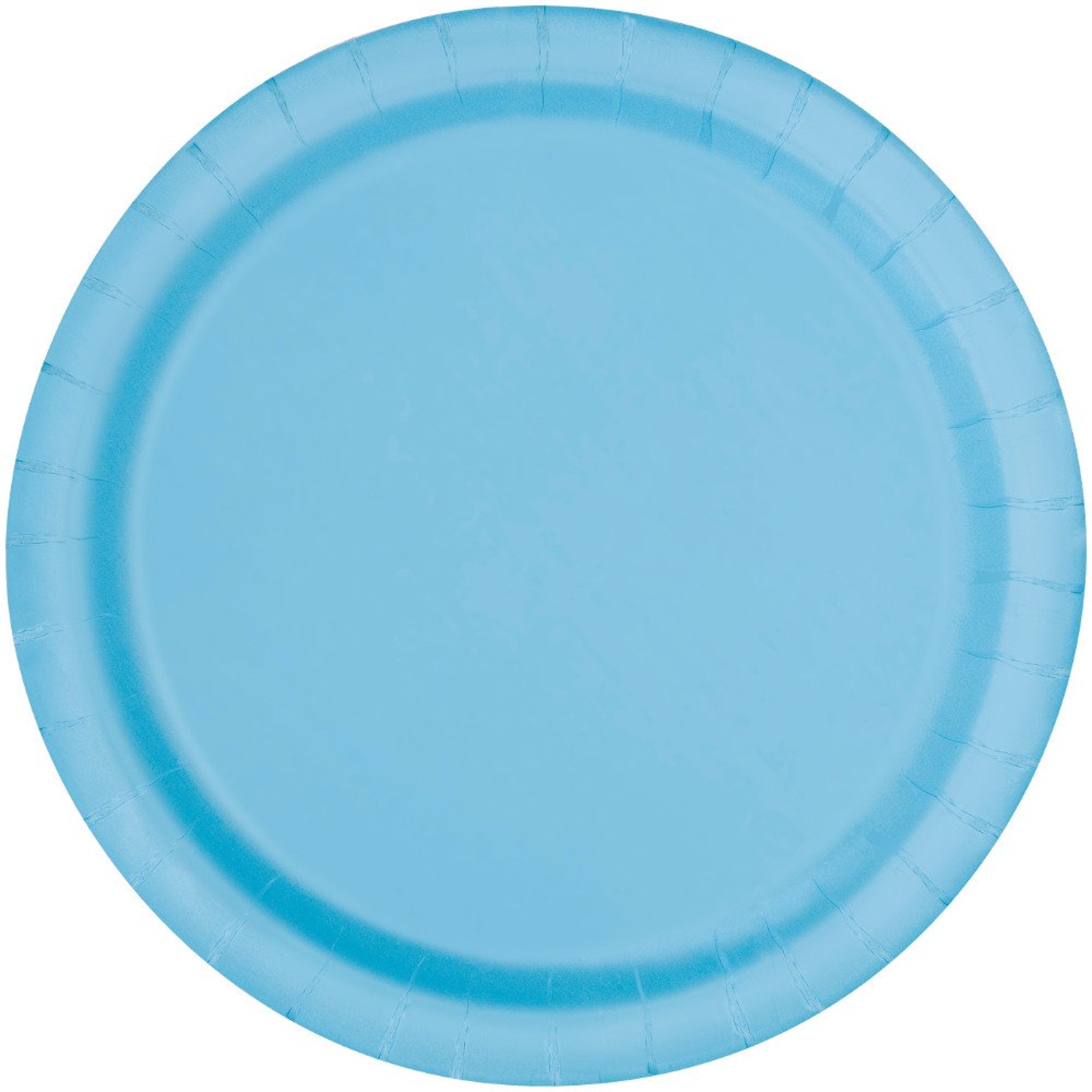 8 Round Blue Paper Plates Blue Party Plates Baby Shower Etsy UK