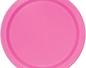 8 Hot Pink Paper Plates, Pink Party Plates, Party Tableware, Girls Birthday Plates, Hen Party Plates, Pink Disposable Plates, Baby Shower