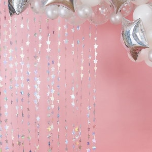 Iridescent Foil Star Curtain, Foil Fringe Curtain, Tinsel Curtain, Birthday Photo Backdrop, Party Foil Curtain, Wall Door Hanging Decoration